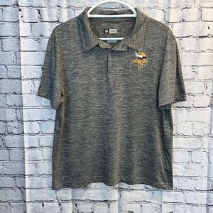 NFL Apparel Ladies Gray Polo Shirt MN Vikings Large